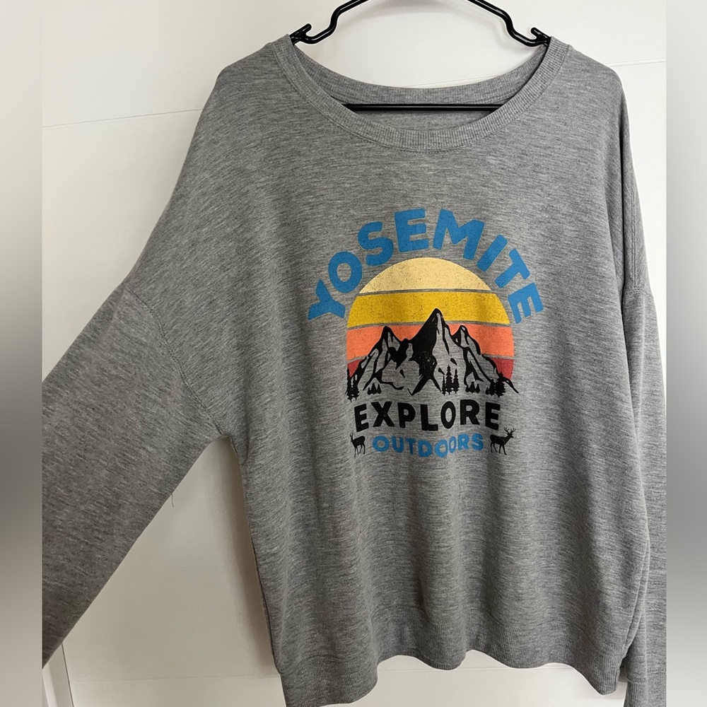 Lightweight Drop-Shoulder Crewneck Sweatshirt- Yosemite